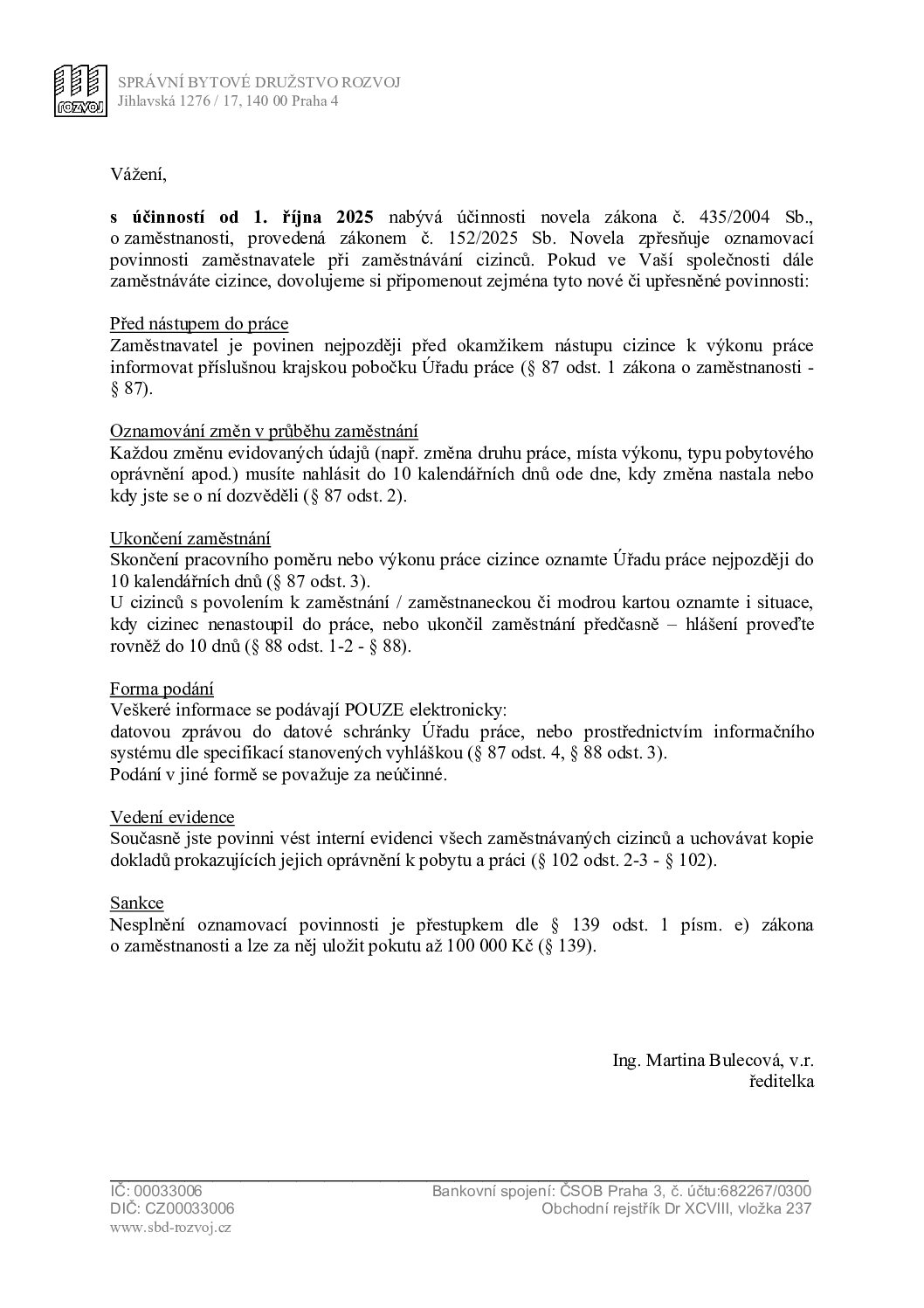 Nahlašování cizinců 2025